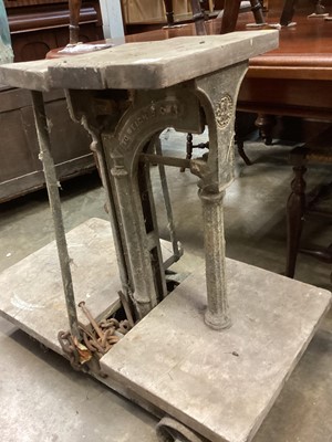 Lot 1257 - Victorian cast iron framed grain sack weighing scales