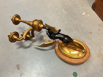 Lot 448 - Reproduction brass Empire style wall sconce