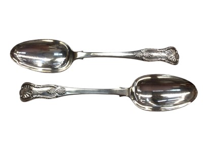 Lot 1070 - Pair of Victorian silver King's pattern tablespoons (Sheffield 1867)