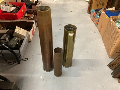 Lot 463 - Group of three brass military shells cases