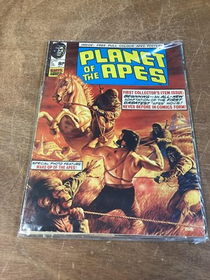 Lot 91 - Marvel Comics Planet of the Apes weekly magazine, Complete run from issue #1 - #123 (1974 to 1977). Approximately 123 magazines.