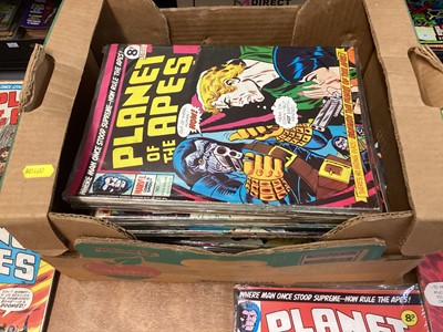 Lot 91 - Marvel Comics Planet of the Apes weekly magazine, Complete run from issue #1 - #123 (1974 to 1977). Approximately 123 magazines.
