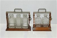 Lot 3729 - Early 20th century locking three-bottle...