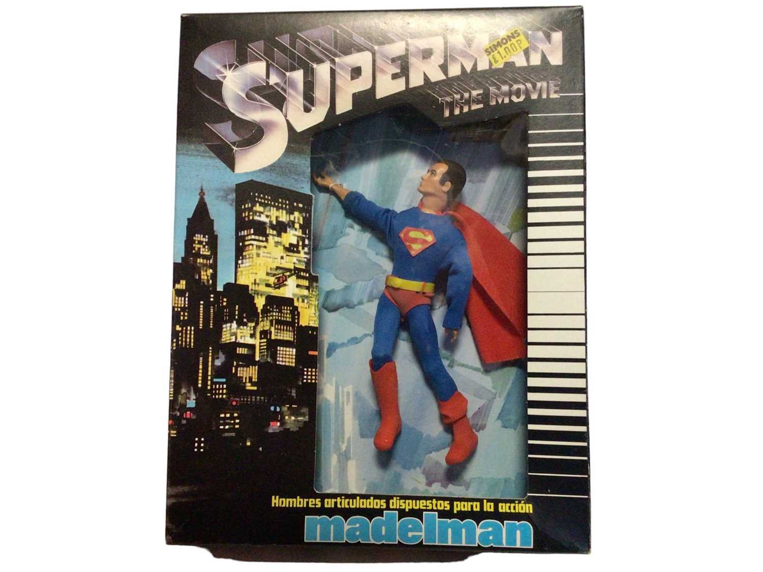 Lot 131 - Madelman (1977-1983) Superman the movie 6 1/2" action figure, boxed (acertate window loose at bottom) (1)