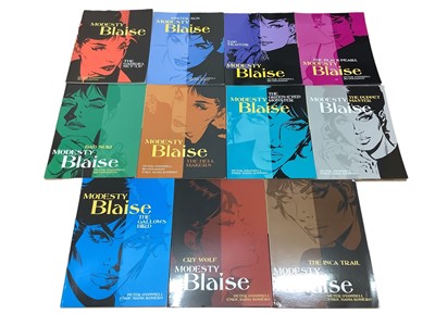 Lot 89 - Eleven Titan Books "Modesty Blaise" Graphic Novels By Peter O'Donnell (2004/07)