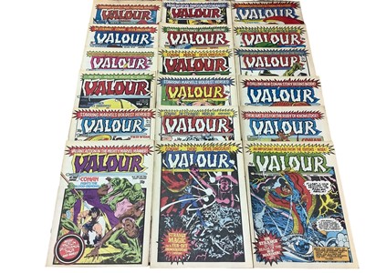 Lot 96 - Marvel Comics Valour Weekly Comic Magazine complete run #1-19 (1980's) (No free gifts) together with Marvel Comics Future Tense Weekly Comic Magazine incomplete run #1-40 (Missing #13) (1980's) (No...
