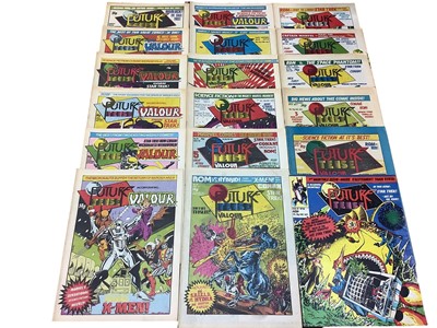 Lot 96 - Marvel Comics Valour Weekly Comic Magazine complete run #1-19 (1980's) (No free gifts) together with Marvel Comics Future Tense Weekly Comic Magazine incomplete run #1-40 (Missing #13) (1980's) (No...