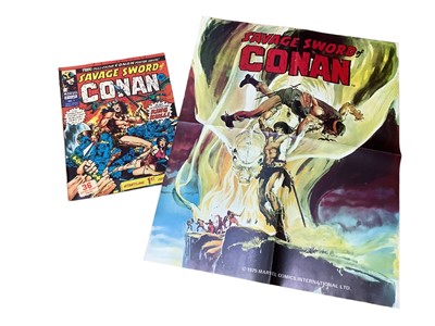 Lot 94 - Marvel Comics Savage Sword of Conan Magazine (1975) complete run #1-18 with Duplicates of #1 #2 #7 #8 #11 #12 #15 #18