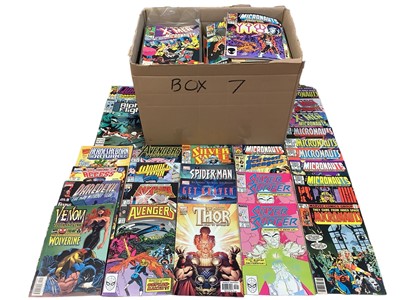 Lot 602 - Marvel Comics mixed lot, mostly 1990's and some 80's. To include the West Coast Avengers, She-Hulk, Gaurdians of the Galaxy,  Elektra, Nick Fury agents of Shield, Quicksilver and many others. Appro...