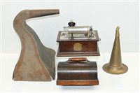 Lot 3734 - Early 20th century phonograph with brass horn...