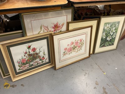 Lot 481 - Group of watercolours and prints of botanical studies