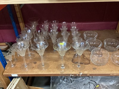 Lot 661 - Good quality 1920s cut glass table service including cocktail glasses and non matching glass finger bowls