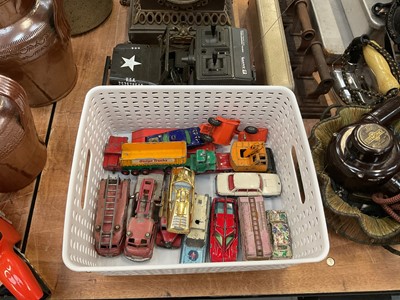 Lot 490 - Small group of loose diecast Dinky and other cars and a radio controlled Jeep.