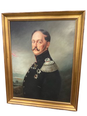 Lot 237 - After Frans Kruger, oil on canvas, portrait of Tzar Nicholas I, 80 x 60cm, framed