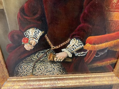 Lot 251 - 17th century style oil on canvas portrait of Queen Mary I, 40 x 31cm