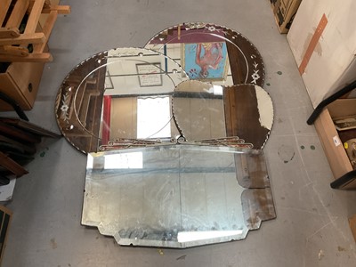 Lot 501 - Group of wall mirrors, together with assorted pictures including a signed photograph of Jimmy White and an oil on canvas of boxers.