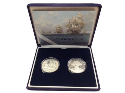 Lot 374 - 2005 silver proof commemorative 2 crown set - 200th Anniversary Nelson Trafalgar, 21 October 1805, boxed