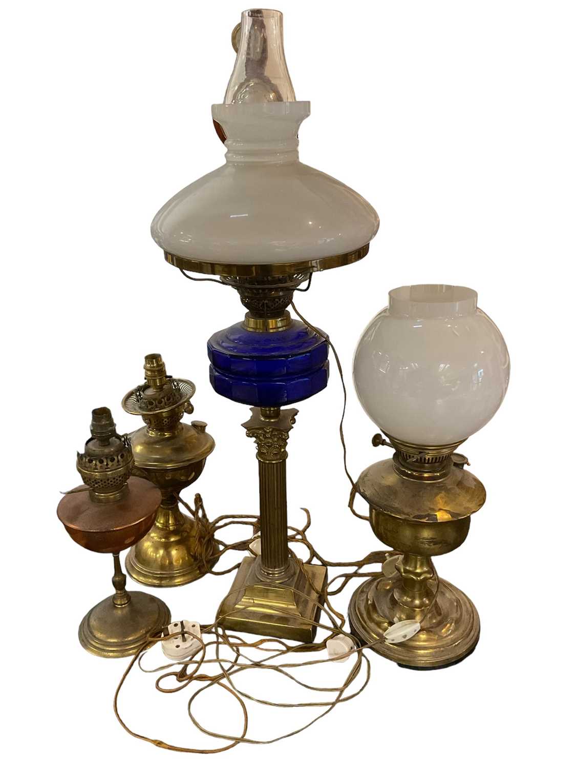 Lot 209 Group Of Converted Oil Lamps   153360 0 Medium 