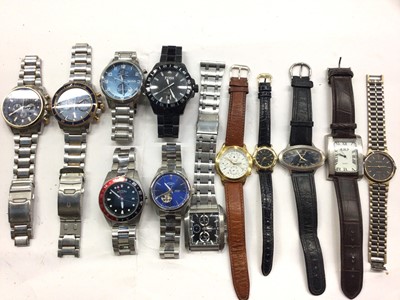 Lot 1095 - Group of wristwatches to include Rotary 'Pepsi' bezel stainless steel wristwatch, Rotary Oxford Automatic, two Hugo Boss, Citizen, Seiko etc