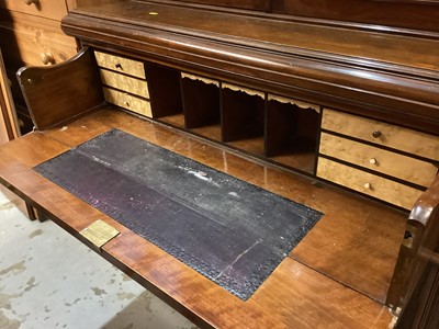 Lot 1375 - Edwardian carved walnut secretarie bookcase with glazed doors above, secretarie drawer below and two cupboard below 121cm wide, 224cm high