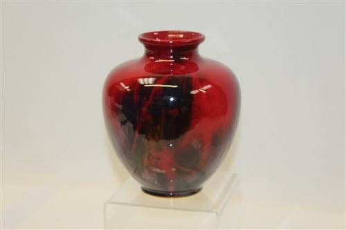 Lot 2008 - Royal Doulton Sung flambé vase of ovoid form...