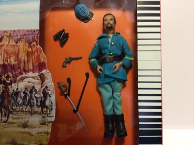 Lot 147 - Madelman (1977-1983) Capitan 7th Caballeria Ref: 1.226, Apoyo Tacitico Ref: 1.066, Picador Mina Ref: 1.229 6 1/2" action figures, plus Picador Mina (without accessories), all in window boxes (two f...