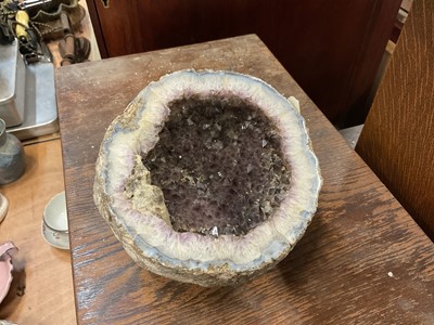 Lot 537 - Polished geode, possibly amethyst