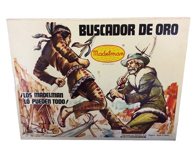 Lot 154 - Madelman (1977-1983) Cazador Trampero Ref: 510 & Buscador de Oro Ref: 503 Equipo Basico with 6 1/2" action figure, in sealed window box (2)