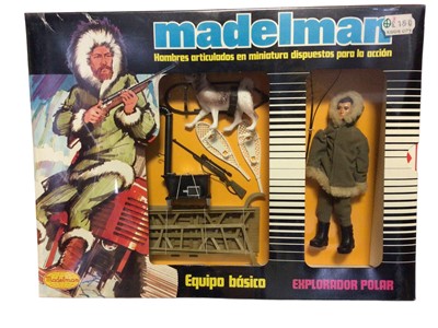 Lot 157 - Madelman (1977-1983) Enfermera Campana ref: 524 & Explorador Polar Ref: 506 Equipo Basico with 6 1/2" action figure, in sealed window box (2)