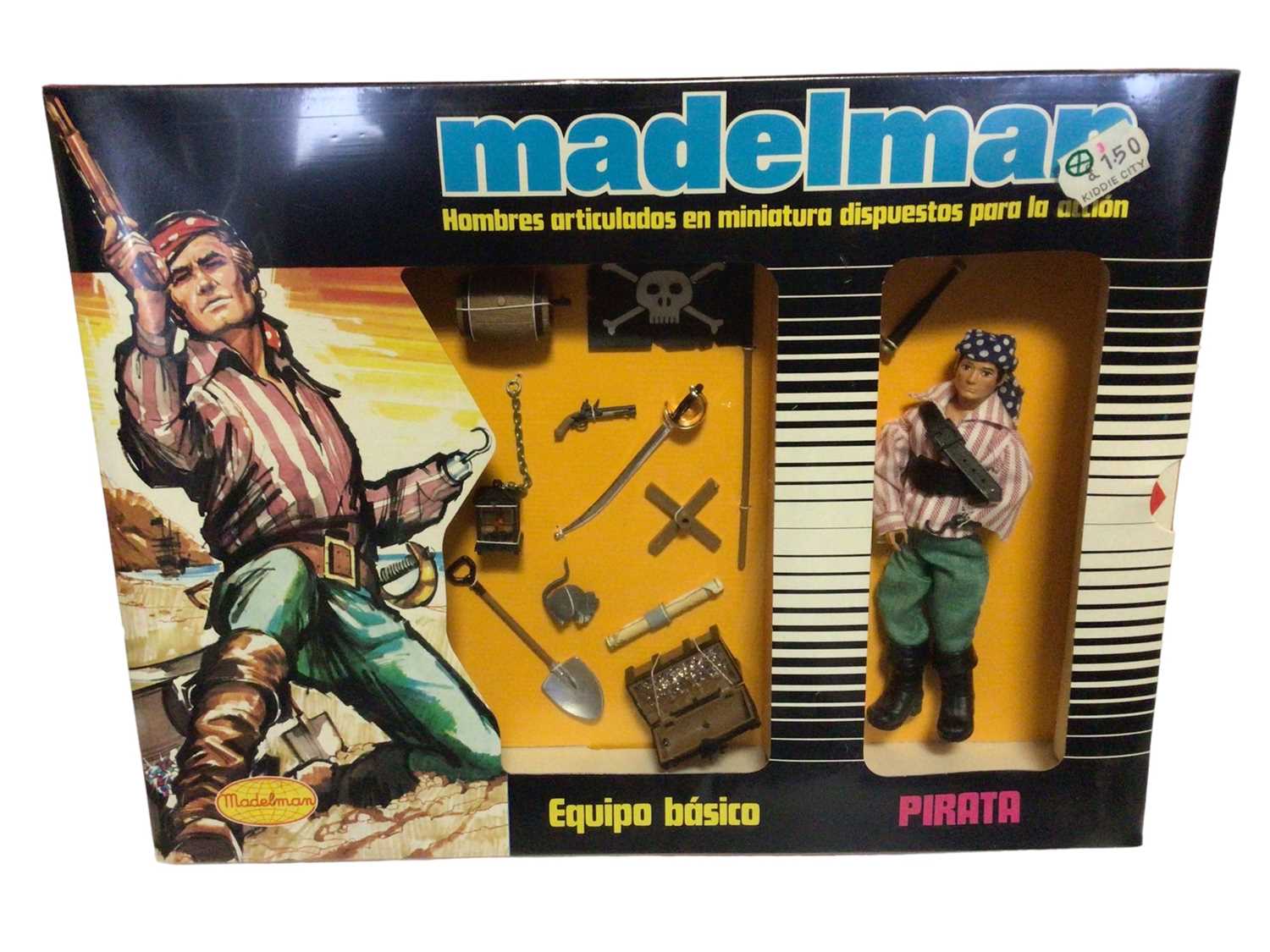 Lot 156 - Madelman (1977-1983) Pirata Equipo Basic with 6 1/2" action figure Ref: 506 (sealed) (x2) & Pirata Conjunto Especial (not sealed) Ref:600, in window box (3)