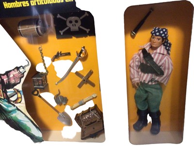 Lot 156 - Madelman (1977-1983) Pirata Equipo Basic with 6 1/2" action figure Ref: 506 (sealed) (x2) & Pirata Conjunto Especial (not sealed) Ref:600, in window box (3)