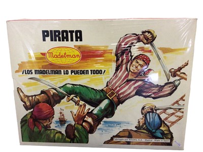 Lot 156 - Madelman (1977-1983) Pirata Equipo Basic with 6 1/2" action figure Ref: 506 (sealed) (x2) & Pirata Conjunto Especial (not sealed) Ref:600, in window box (3)