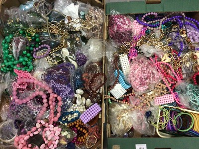 Lot 1118 - Large quantity of vintage costume jewellery, mostly plastic bead necklaces, bangles and clip on earrings
