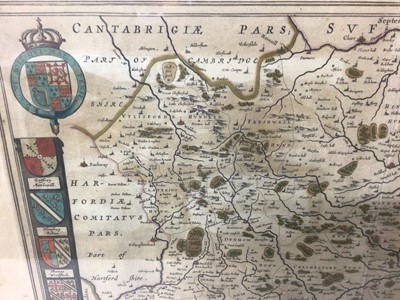 Lot 1018 - Johannes Blaeu: 17th century hand tinted engraved map of Essex