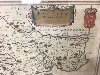 Lot 1018 - Johannes Blaeu: 17th century hand tinted engraved map of Essex