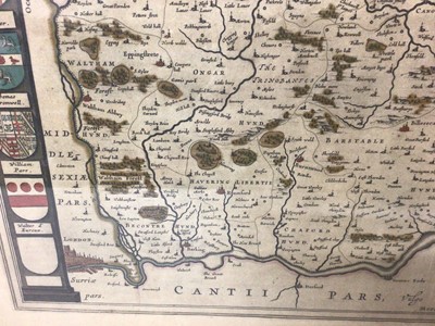 Lot 1018 - Johannes Blaeu: 17th century hand tinted engraved map of Essex