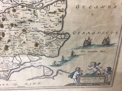 Lot 1018 - Johannes Blaeu: 17th century hand tinted engraved map of Essex