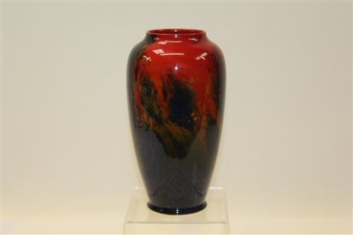 Lot 2011 - Royal Doulton Sung flambé vase of tapered form...