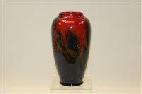 Lot 2011 - Royal Doulton Sung flambé vase of tapered form...