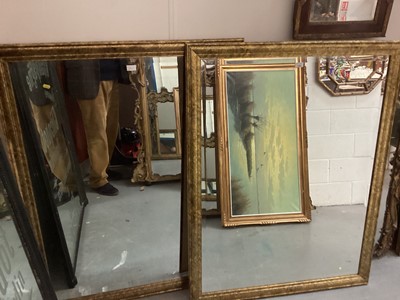 Lot 1397 - Pair decorative modern gilt frame mirrors 135 x 104cm