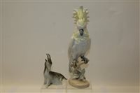 Lot 2014 - Royal Dux porcelain figure of a cockatoo,...