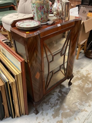 Lot 1200A - 1930's walnut display cabinet, raised on claw and ball feet.