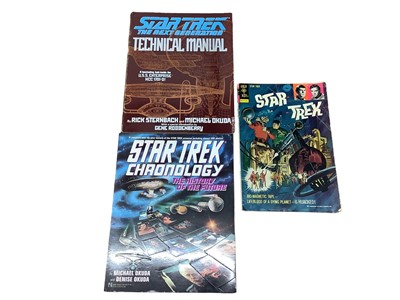Lot 108 - Box of Star Trek related comics to include Gold key Star Trek #18. Approximately 97 comics
