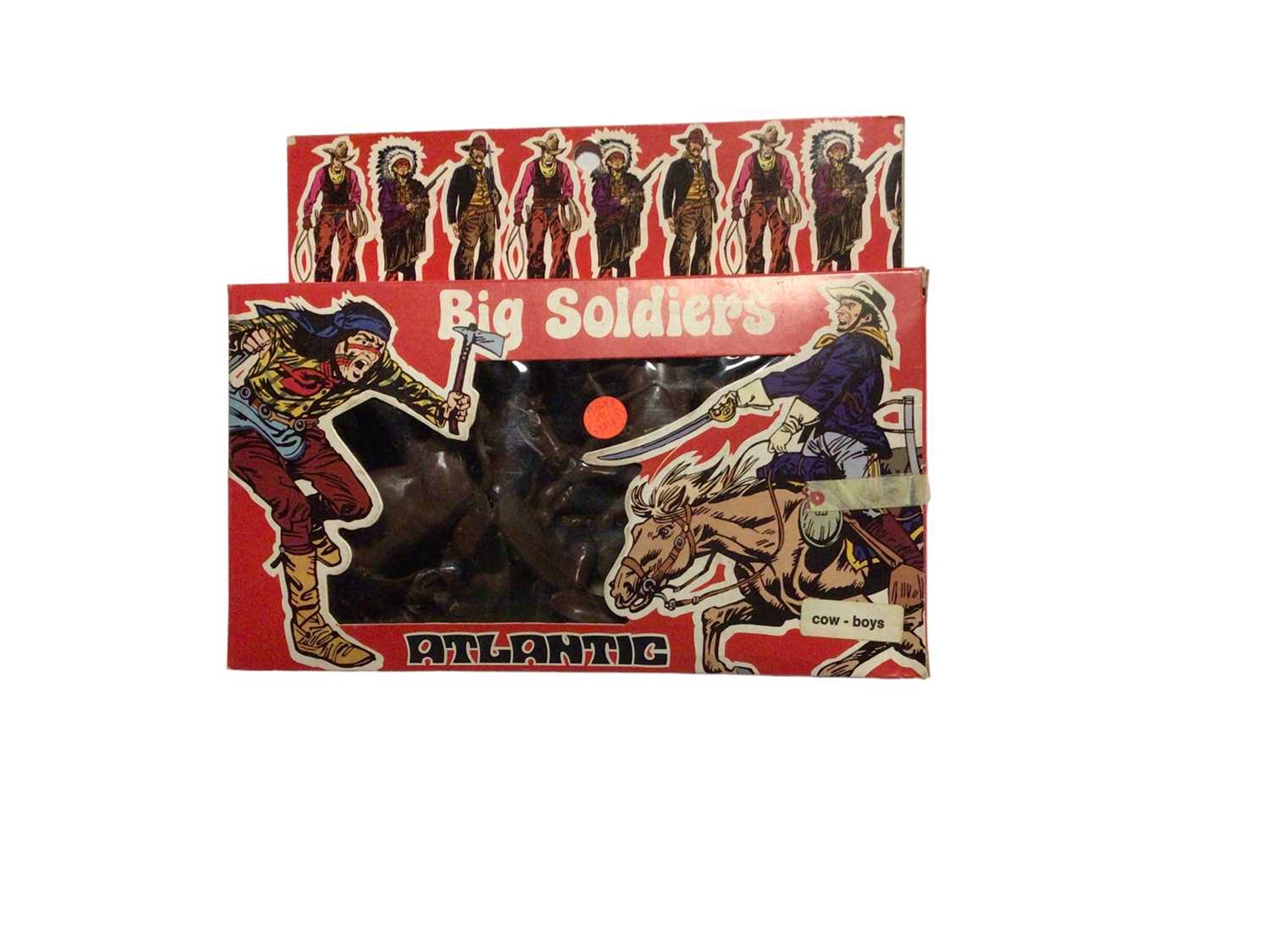 Lot 166 - Atlantic Far West Big Soldiers BS 02 mixed lot including Cowboys, Geronimo Apaches (x2) & Soiux (x4), sealed boxes (7)