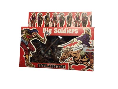 Lot 166 - Atlantic Far West Big Soldiers BS 02 mixed lot including Cowboys, Geronimo Apaches (x2) & Soiux (x4), sealed boxes (7)