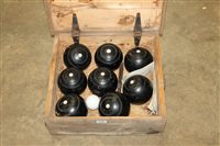 Lot 3583 - Set of vintage ebonised bowls - comprising...