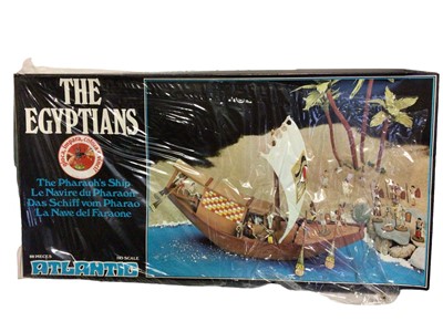 Lot 175 - Atlantic HO Scale The Egyptians, The Pharaoh's Ship, boxed No. 1506 & Boats of the Nile, sealed box No. 1505 (both boxes have been slightly compressed) (2)