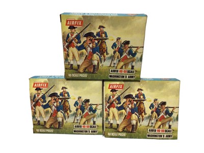 Lot 192 - Airfix HO OO Scale Ammerican War of Independence Washington's Army (x3), American Civial War Confederates (x2) & Foreign Legion, all blue boxes on sprues 6)