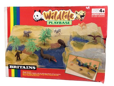 Lot 212 - Britains Wildlife Playbase including animals & accessories, boxed (rip to top corner) No. 1301 (1)