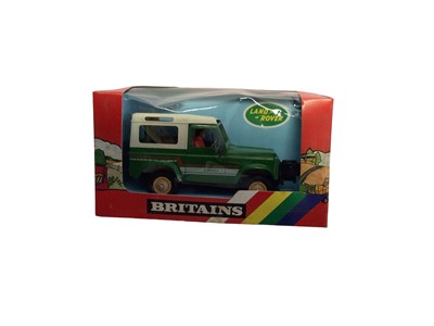 Lot 228 - Britains Farm Landrover No.9512 & No.9571 (3 versions), all boxed (4)